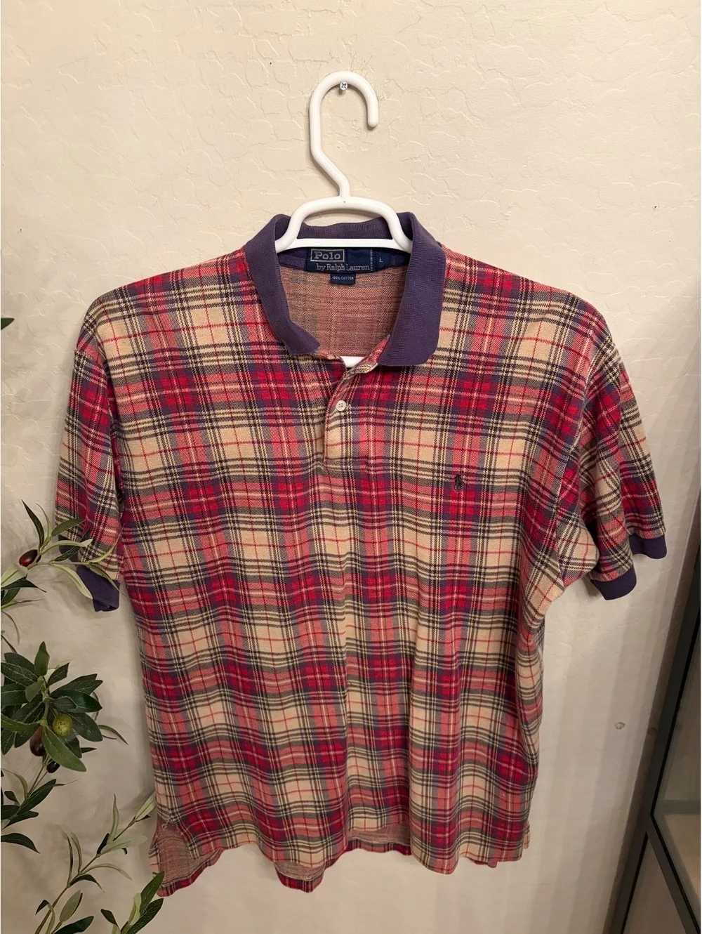 Vintage 90s Ralph Lauren Plaid Polo Shirt